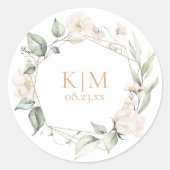 パール赤面フローラエレガンス縁ど結婚スID989 ラウンドシール (正面)