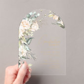 パール赤面フローラ卒業アーチID989 アクリル招待状 (インサイチュ (ポータブル))