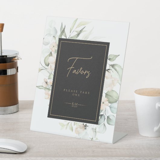 パール赤面フローラ結婚式の引き出物ID989 台座サイン (インサイチュ)