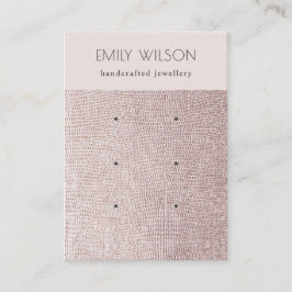 パール赤面レザーテクスチャ3イヤリングディスプレイ 名刺