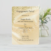 パール金ゴールド婚約招待状 招待状 (スタンド正面)