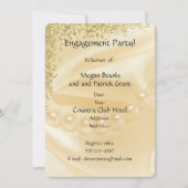 パール金ゴールド婚約招待状 招待状 (正面)