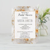 パール金ゴールド結婚フローラブライダルシャワー 招待状 (スタンド正面)