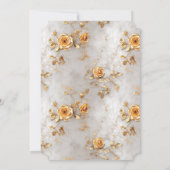 パール金ゴールド結婚フローラブライダルシャワー 招待状 (裏面)