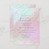 パール金属ティファニーピンクパープルパステルガラス 招待状 (正面/裏面)