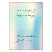 パール青オパールピーチピンク金ゴールドパーソナライズされた名 テーブルナンバー (正面)