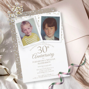 パール30周年結婚記念日 幼少期の写真 招待状