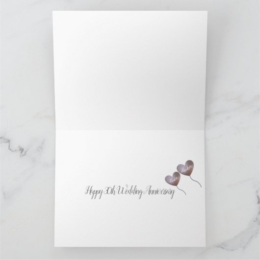 パール30周結婚年紫気球 カード (内部)