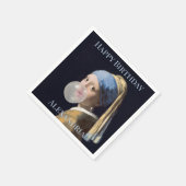 パール・イヤリングのガムで女吹の子をパーソナライズ スタンダードカクテルナプキン (角)