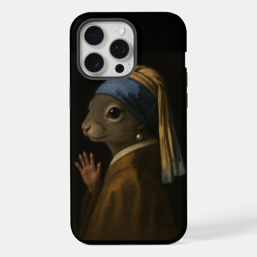 パール+イヤリングのリス iPhoneケース (裏面)
