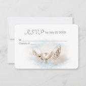 パール・イン・シーシェルRSVP結婚ズ 出欠カード (正面)