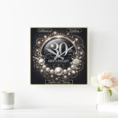 パール・エレガンス:30周年記念 スクエア壁時計 (ホーム)