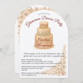 パール&エレガントグリッター離婚パーティーグラマラス 招待状 (正面/裏面)