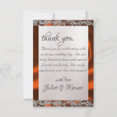 パール、エレガント銅リボン、スパークル サンキューカード (裏面)