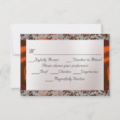 パール、エレガント銅リボン、スパークル 出欠カード (裏面)