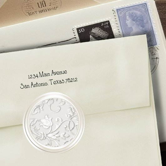 パール「エンボス」ダマスク封筒用シール ラウンドシール