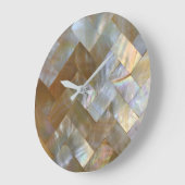 パール·カピス織りの母 ラージ壁時計 (傾斜)