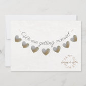 パール&クリームレースハートバンティンビンテージウェディング 招待状 (裏面)