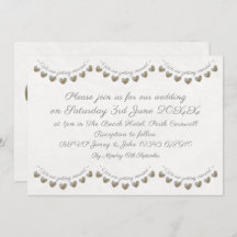 パール&クリームレースハートバンティンビンテージウェディング