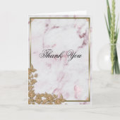 パール ゴールド ピンク大理石 ウェディング サンクス サンキューカード (正面)