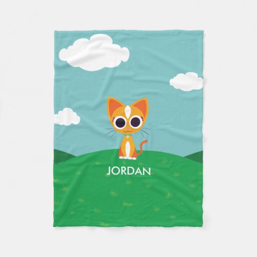 パール・ザ・キャット フリースブランケット (正面)