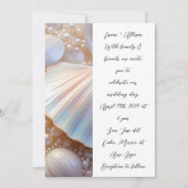 パール シェル エレガント クラシック ウェディング 招待状 (正面)