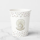 パール＆シェル パールコア ミスからミセスへの ブライダルシャワー 紙コップ (裏面)