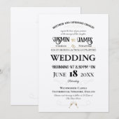 パール シマー ヘリテージ フォント ウェディング 招待状 (正面/裏面)