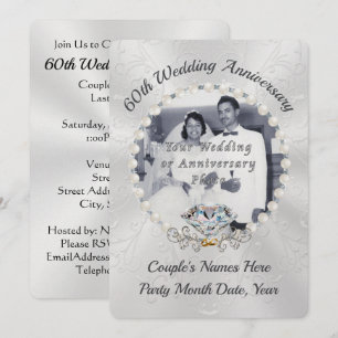 パール シマー 60周年 結婚記念日 招待状