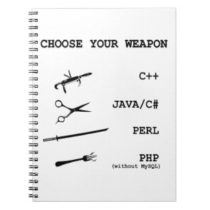パール、ジャワのCのシャープ、Php、C++ プログラミング言語 ノートブック