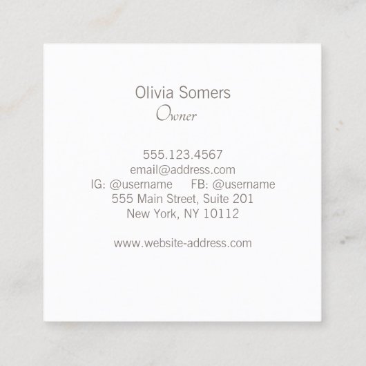 パール スクエア名刺 (裏面)