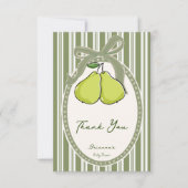 パール・セイジグリーン レトロストライプ ベイビーシャワー サンキューカード (正面)