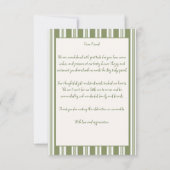 パール・セイジグリーン レトロストライプ ベイビーシャワー サンキューカード (裏面)