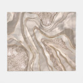 パール、ダイヤモンド、プラチナのジュエードデジタルアート フリースブランケット (正面(横))