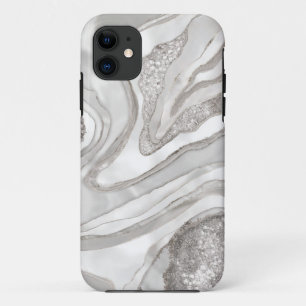 パール、ダイヤモンド、プラチナのジュエードデジタルアート iPhone 11 ケース