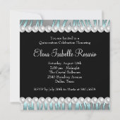 パール ティールブルー ゼブラ キンチャネラ 招待状 (裏面)