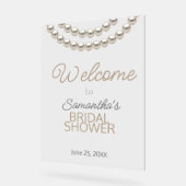 パール ネックレス ブライダル シャワー ウェルカム アクリルサイン (傾斜)