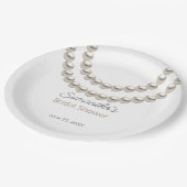 パール ネックレス ブライダル シャワー ペーパープレート (アングル)