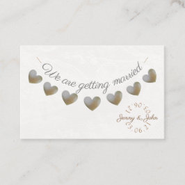 パール・ハート・バンティング・カードの日付の保存 名刺