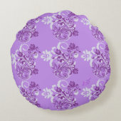 パール フラワーハート パープル 2 ラウンド ピロー (裏面)