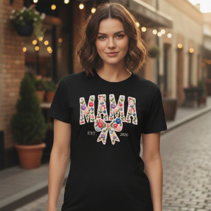 パール フラワー ママ バーシティ モダン フェミニン Tシャツ