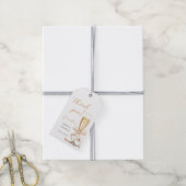 パール&プロセッコの弓のブライダルシャワー ギフトタグ (より糸付き)