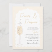 パール&プロセッコウェーブアーチブライダルシャワー 招待状 (正面)