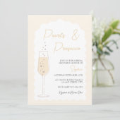 パール&プロセッコウェーブアーチブライダルシャワー 招待状 (スタンド正面)
