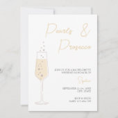 パール&プロセッコエレガントバチェロレッテ週末 招待状 (正面)