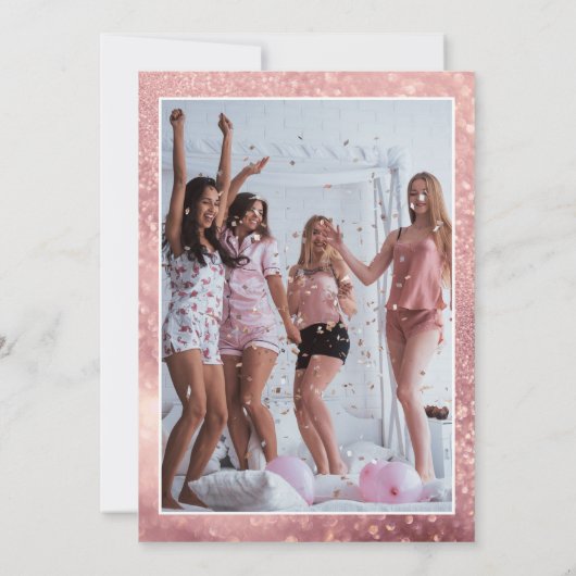 パール・プロセッコエレガントブライダルシャワー サンキューカード (裏面)