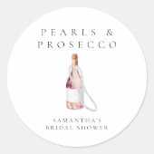パール・プロセッコエレガントブライダルシャワー ラウンドシール (正面)