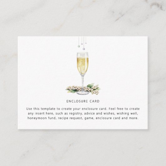 パール&プロセッコグリーンエレガントリーブライダルシャワー エンクロージャーカード (正面)