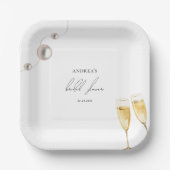 パール&プロセッコシャンパーニュテーマブライダルシャワー ペーパープレート (正面)