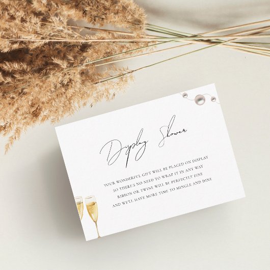 パール&プロセッコディスプレイシャワーブライダルシャワー エンクロージャーカード